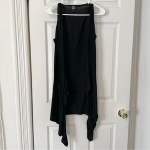 Black Sleeveless Drape Vest